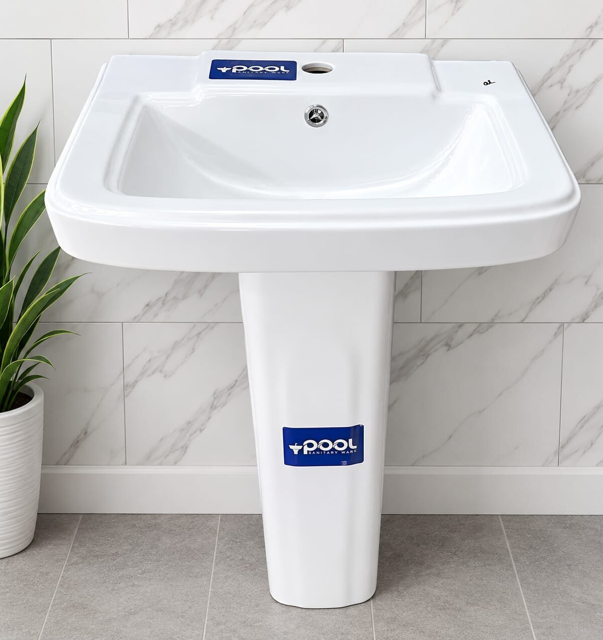 Pool Premium Ceramic Pedestal Wash Basin