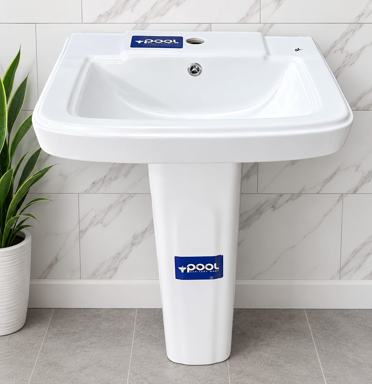 Pool Premium Ceramic Pedestal Wash Basin